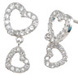 925 Sterling Silver Rhodium Finish Heart Earrings