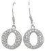 925 Sterling Silver Rhodium Finish CZ Pave Earrings