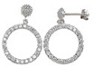 925 Sterling Silver Rhodium Finish CZ Fashion Earrings