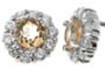 925 Sterling Silver Platinum Finish Genuine Citrine Earrings