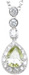 925 Sterling Silver Rhodium Finish Pear Shape Antique Style Pave Pendant