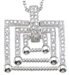 925 Sterling Silver Rhodium Finish Brilliant Antique Style Pave Pendant