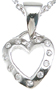 925 Sterling Silver Rhodium Finish CZ Heart Pendant