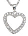 925 Sterling Silver Rhodium Finish CZ Heart Pave Pendant