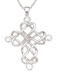 925 Sterling Silver Rhodium Finish CZ Brilliant Cross Bezel Pendant