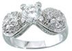 925 Sterling Silver Platinum Finish Brilliant Pave Wedding Ring