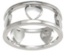 925 Sterling Silver Rhodium Finish Heart Anniversary Band