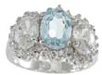 925 Sterling Silver Platinum Finish Genuine Topaz Ring