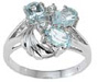 925 Sterling Silver Platinum Finish Genuine Topaz Ring