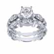 3/4ct brilliant 925 silver Sterling Couture wedding ring set