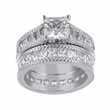 1.5ct princess 925 silver Sterling Couture wedding ring set