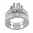 1.5ct princess 925 silver Sterling Couture wedding ring set