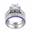 1.5ct princess 925 silver Sterling Couture engagement ring set