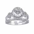 925 Sterling silver antique style wedding ring set