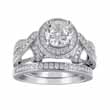 925 Sterling silver antique style wedding ring set