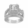 925 Sterling silver antique style wedding ring set