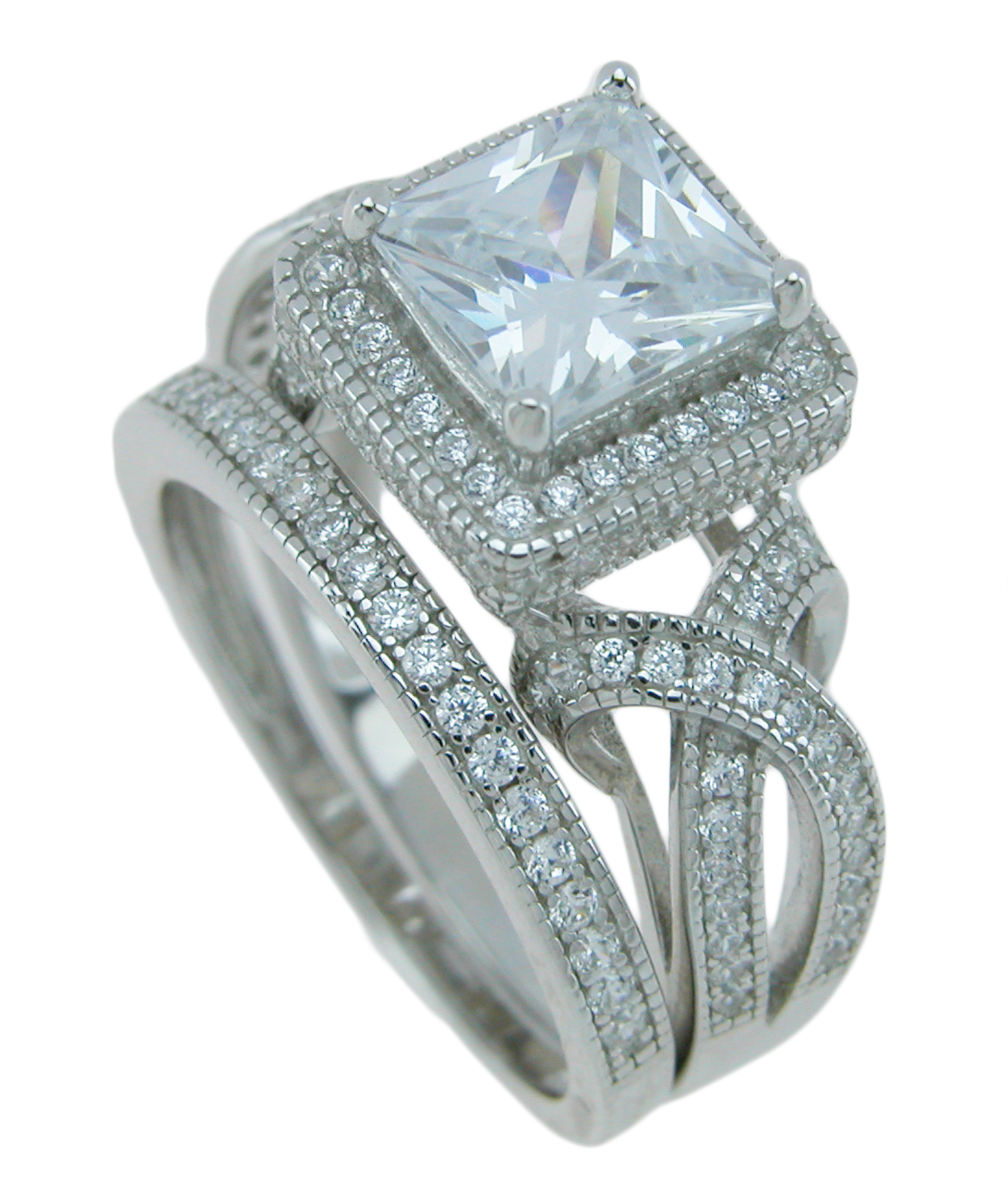 fastdropship: 925 Sterling silver antique style wedding ring set